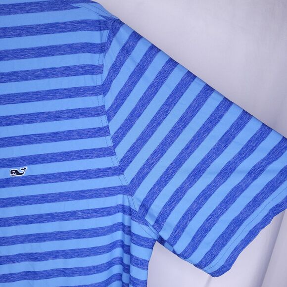 Vineyard Vines Polo Shirt Mens XL Striped Blue Jamestown Performance - Picture 4 of 11
